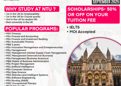 Glasgow Caledonian University is now OPEN for Sept 2025 Intake!